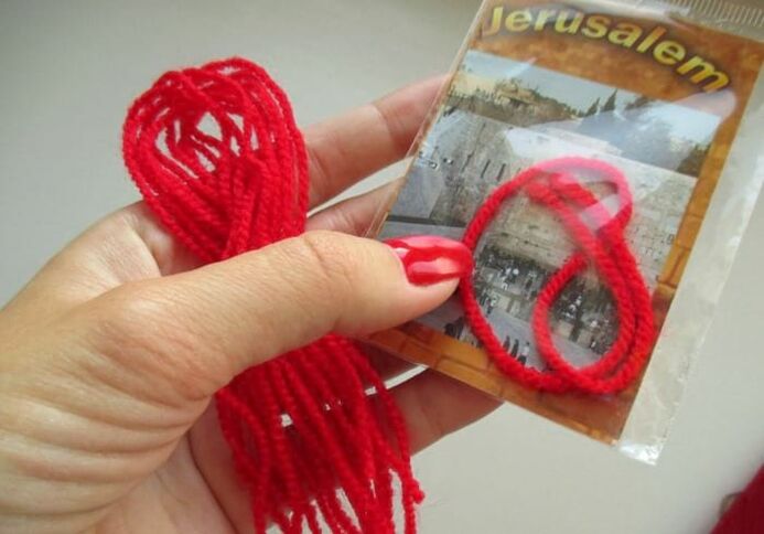 red thread of Israel as a good luck charm