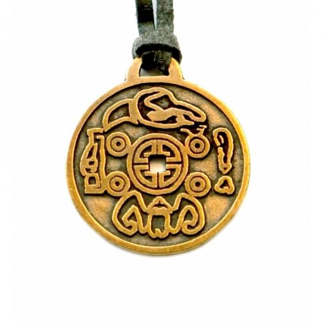 the front of the amulet for luck